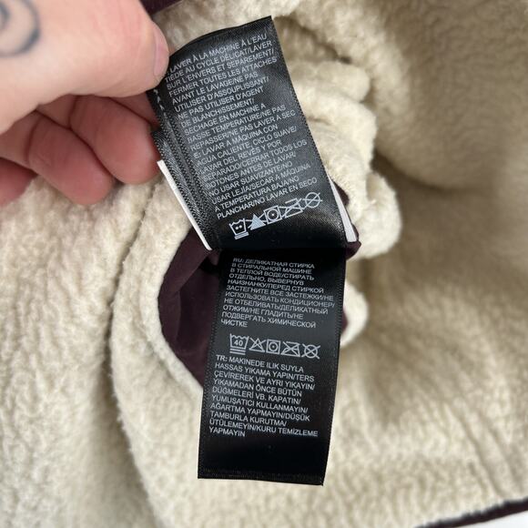 The North Face Cuchillo Vest Women XL Root Brown Sherpa Lined Reversible Zip - Picture 9 of 11